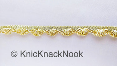 Gold / Silver Shimmer Shell Pattern Scallop Thread Trim With Sequins, Approx. 15mm, Thread Trim